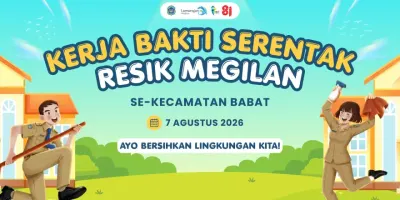 Dukung Aksi Serentak Se-Kecamatan Babat, Pemdes Plaosan Kompak Bersihkan serta Cat Ulang Area Kantor Desa